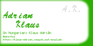 adrian klaus business card